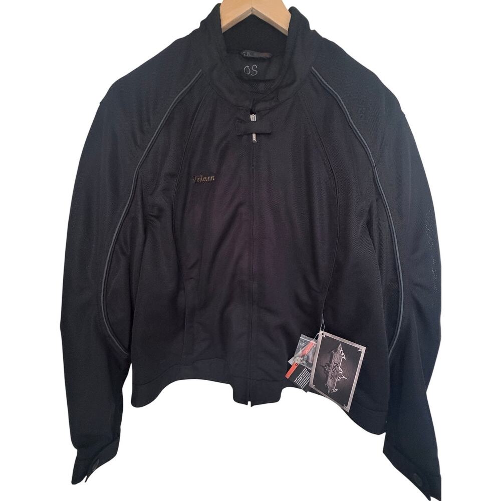 Pokerun Wild Annie Mens L Motorcycle Jacket Black Mesh CE Armor Riding Carbolex